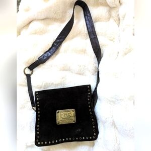 D&G (Dolce&Gabanna) Dark Chocolate Suede Mesenger Bag